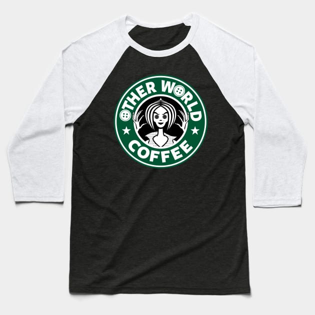 Otherworld Coffee Cute Spooky Horror Coffee Baseball T-Shirt by BoggsNicolas